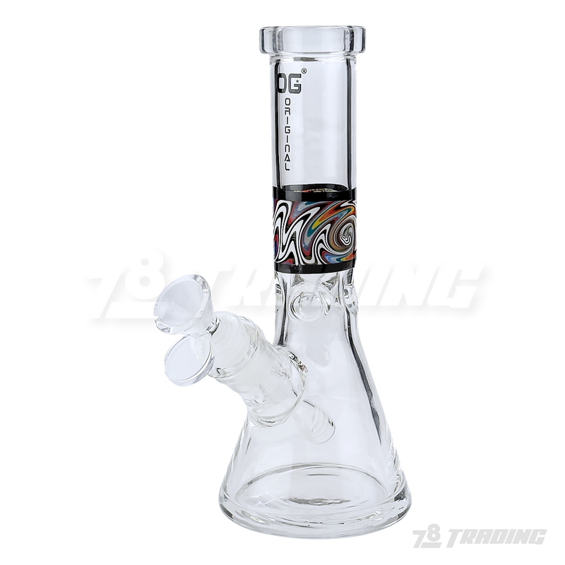 OG Original Glass Wigwag Painted 8" 9mm Beaker - OGFS