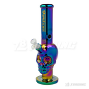 Metallic Chrome 14inches Skull Shape Base Water Pipe - SK144407