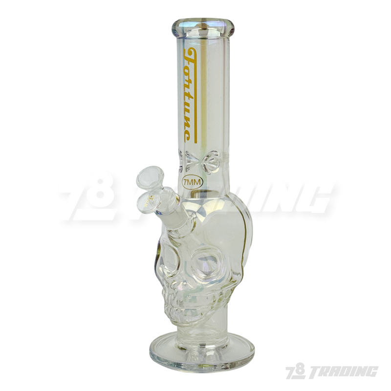 Metallic Chrome 14inches Skull Shape Base Water Pipe - SK144407