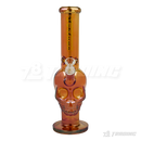 Metallic Chrome 14inches Skull Shape Base Water Pipe - SK144407