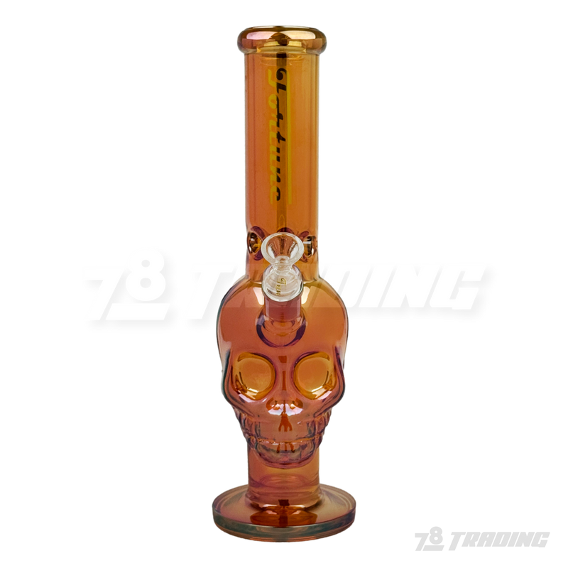 Metallic Chrome 14inches Skull Shape Base Water Pipe - SK144407
