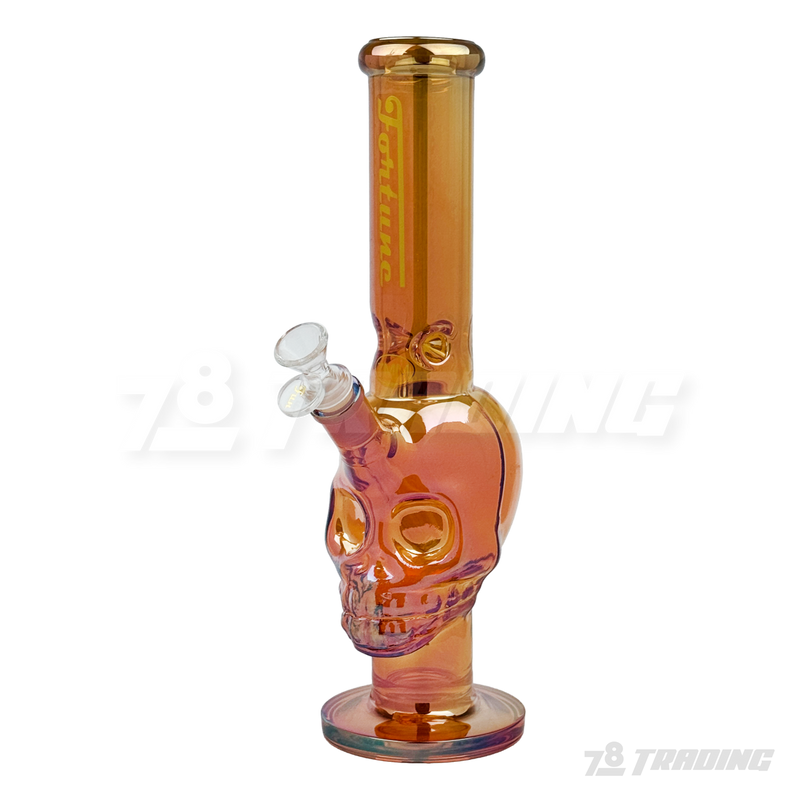 Metallic Chrome 14inches Skull Shape Base Water Pipe - SK144407
