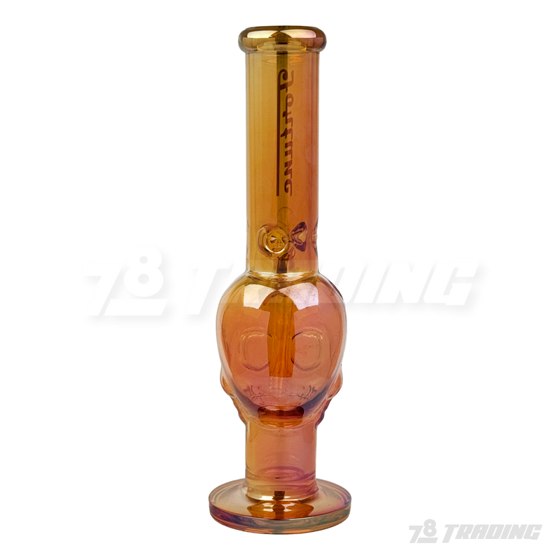 Metallic Chrome 14inches Skull Shape Base Water Pipe - SK144407