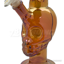 Metallic Chrome 14inches Skull Shape Base Water Pipe - SK144407