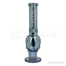 Metallic Chrome 14inches Skull Shape Base Water Pipe - SK144407