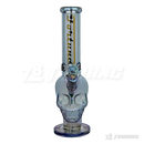 Metallic Chrome 14inches Skull Shape Base Water Pipe - SK144407