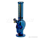 Metallic Chrome 14inches Skull Shape Base Water Pipe - SK144407