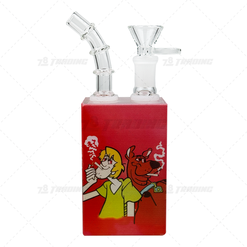 Square Juicy Box Cartoon Glass Pipe 7.5"