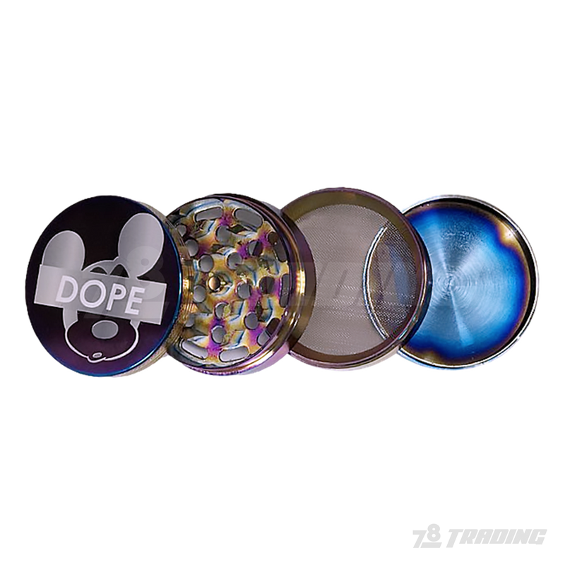 DOPE Rainbow Color Chrome Metal Grinder 60mm 4parts - MICKEY MOUSE