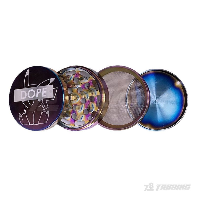 DOPE Rainbow Color Chrome Metal Grinder 60mm 4parts - PIKACHU