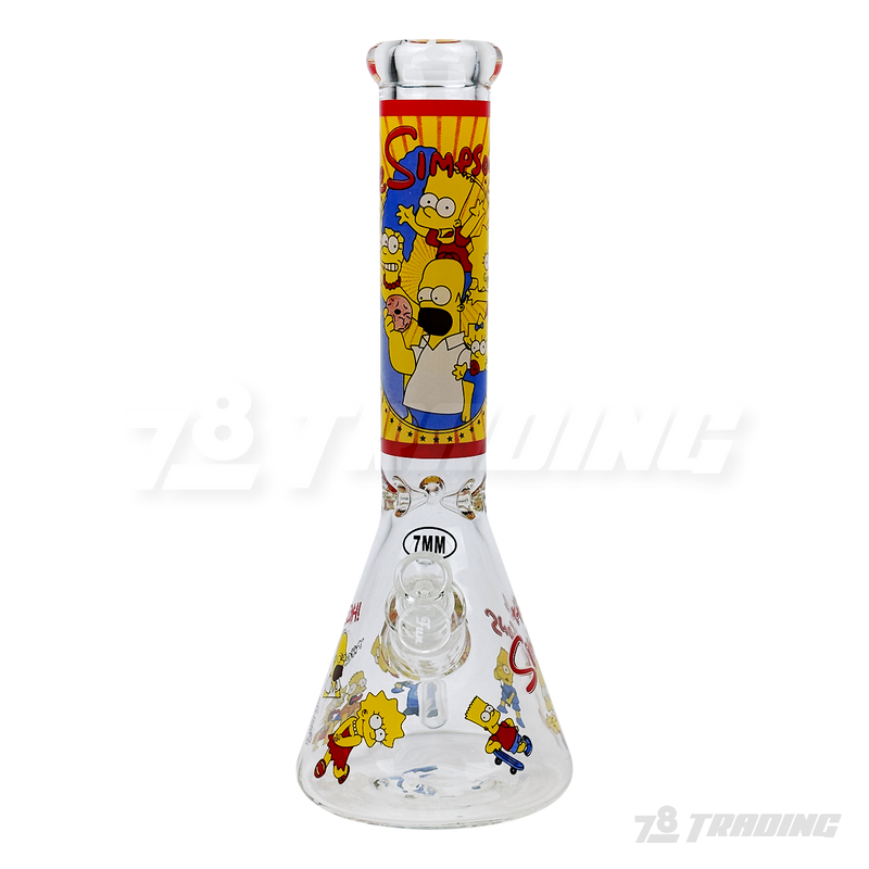 Cartoon Decal 14" 7mm Thick Glass Beaker - FGCT14001