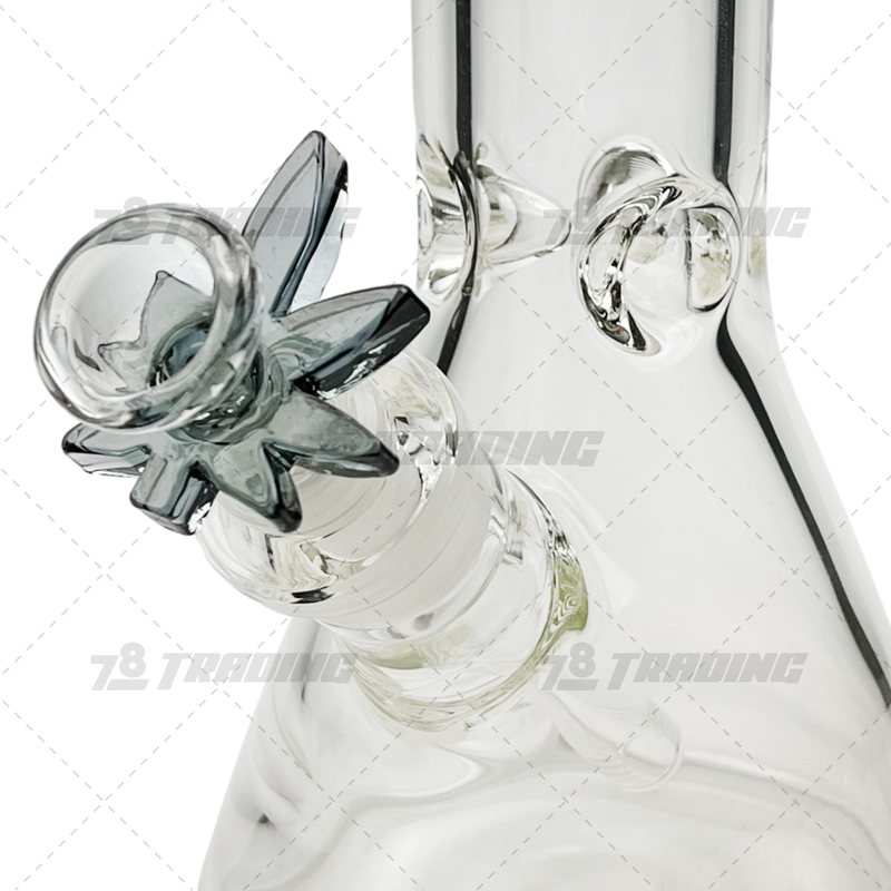 Leaf Shape Handle Bowl Piece Thick Glass 14mm