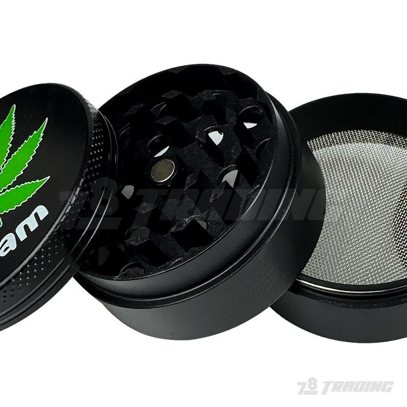 Green Leaf Decal Metal Grinder 48mm 4parts