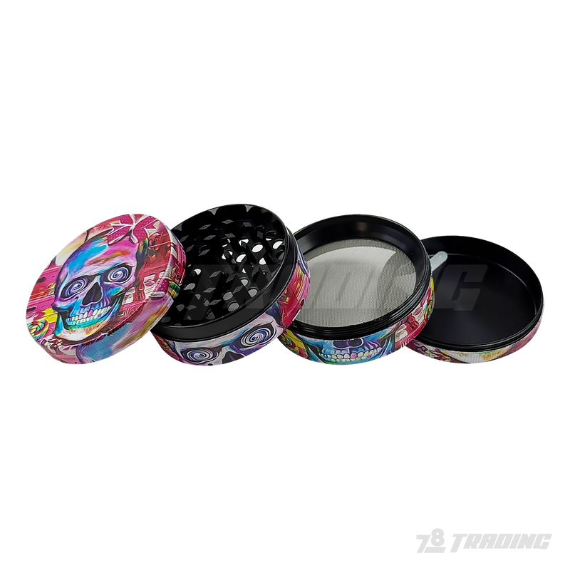 Skull Graphic Design Metal Grinder 63mm 4parts - GZP63-6GT