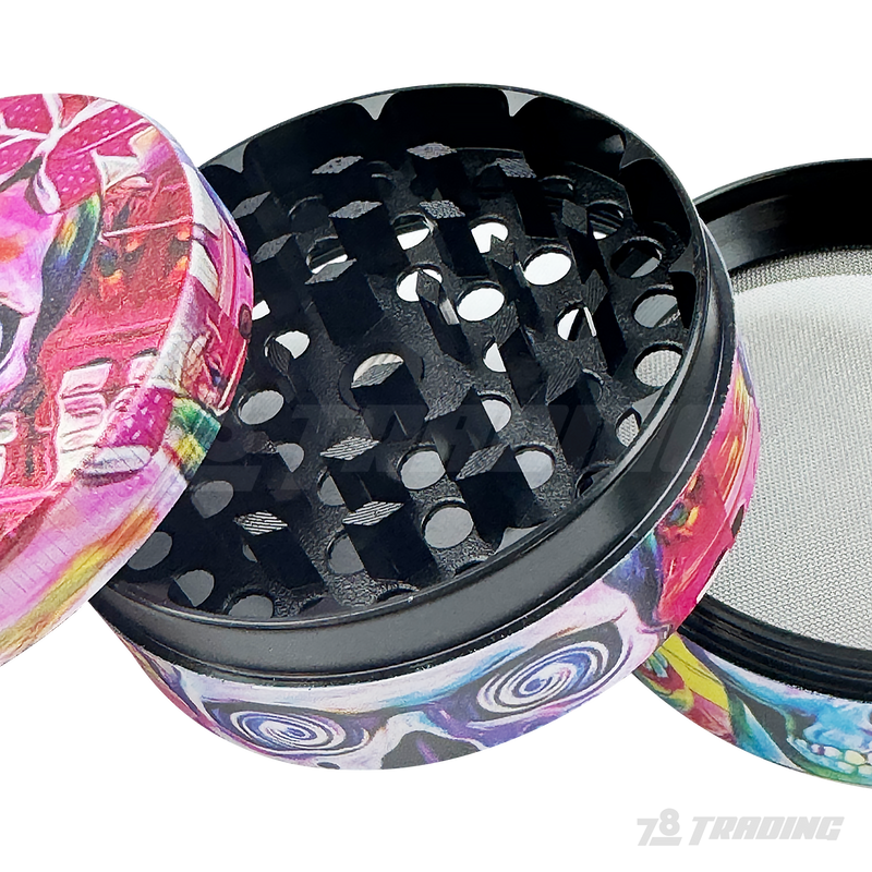 Skull Graphic Design Metal Grinder 63mm 4parts - GZP63-6GT