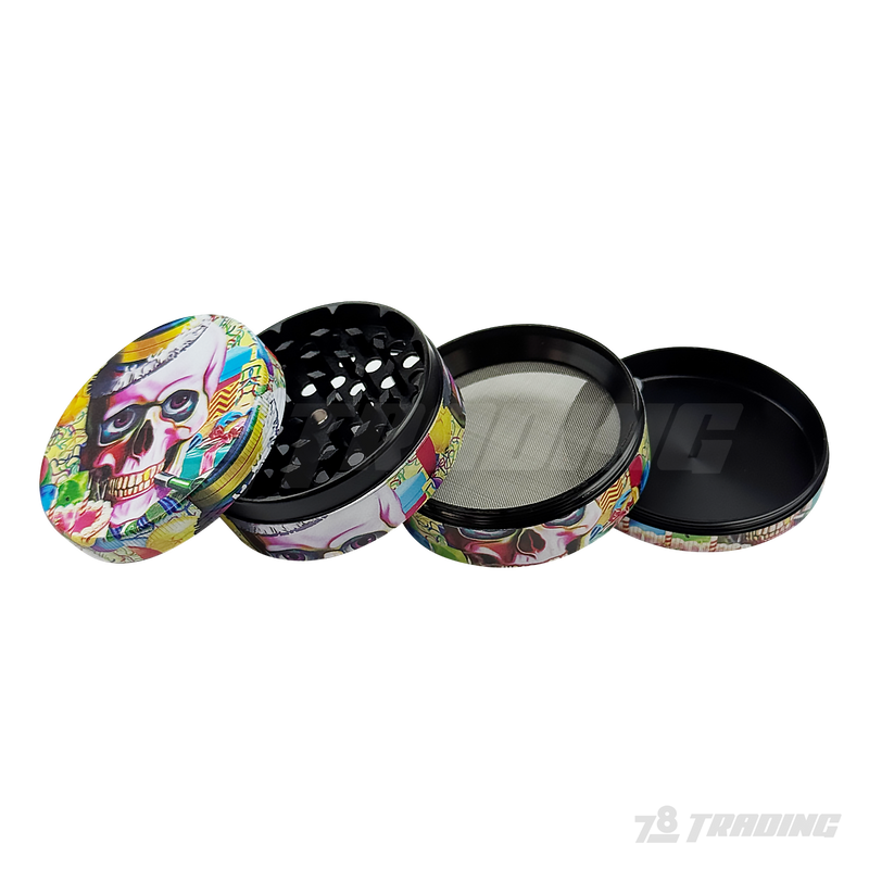 Skull Graphic Design Metal Grinder 63mm 4parts - GZP63-6GT