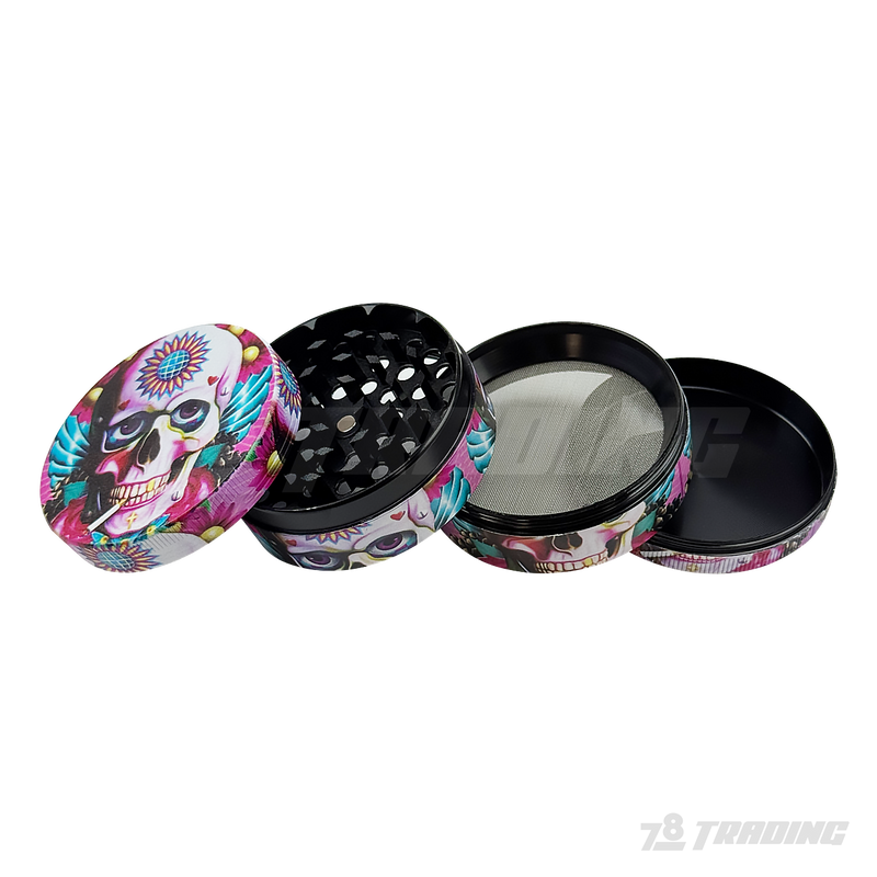 Skull Graphic Design Metal Grinder 63mm 4parts - GZP63-6GT