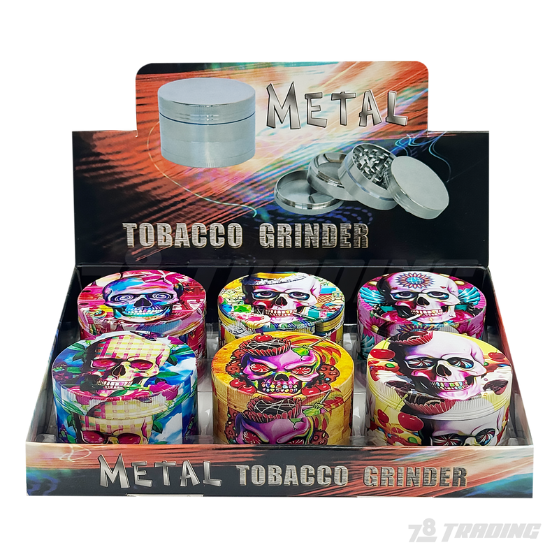 Skull Graphic Design Metal Grinder 63mm 4parts - GZP63-6GT
