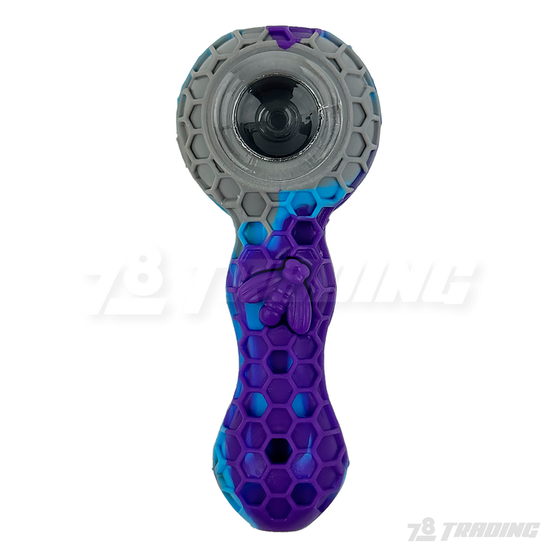Honey Bee Silicone Hand Pipe with Dabber 4.5" - SWP174