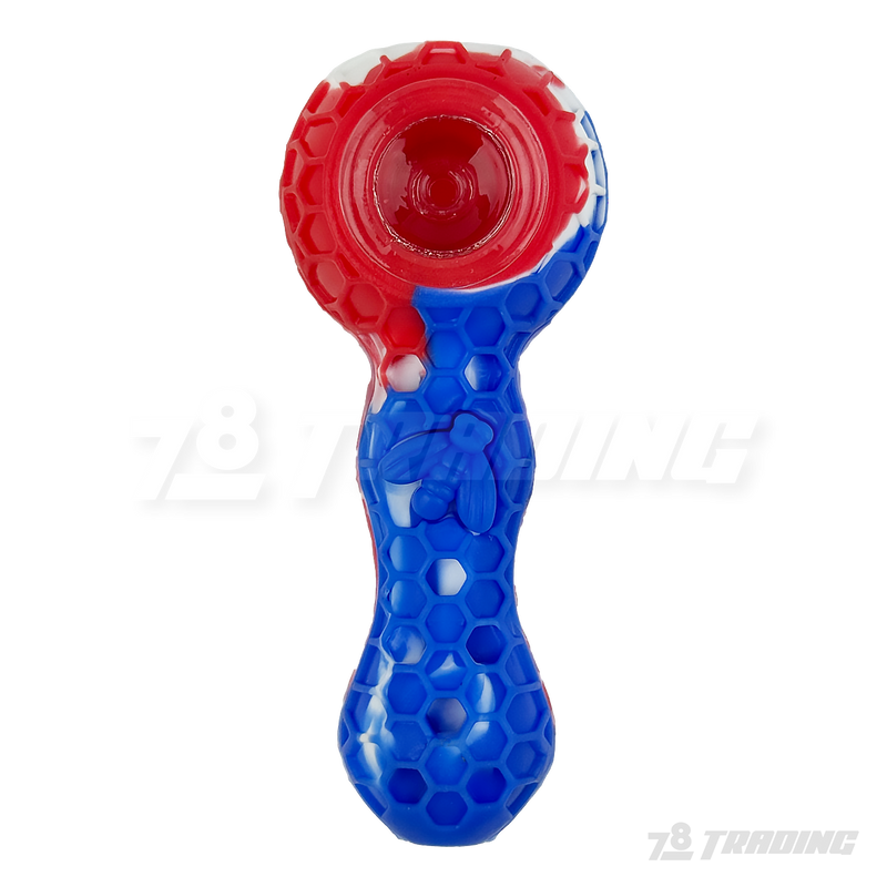 Honey Bee Silicone Hand Pipe with Dabber 4.5" - SWP174