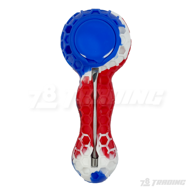 Honey Bee Silicone Hand Pipe with Dabber 4.5" - SWP174