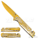 Falcon 9" Rainbow Pocket Knife Scorpion Design - KS3781