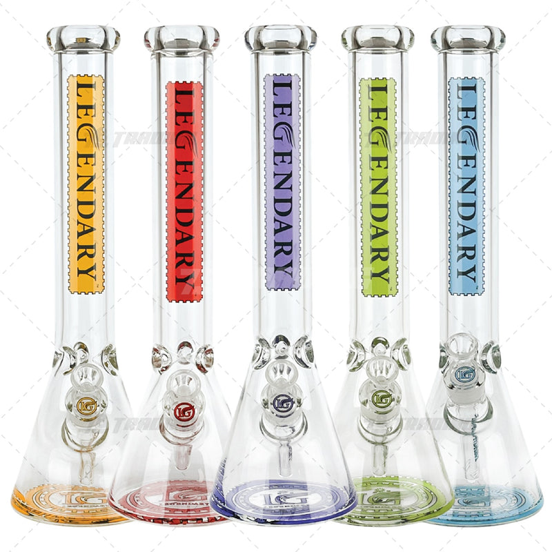 Legendary Glass Color Logo Simple Beaker LG316 16inches