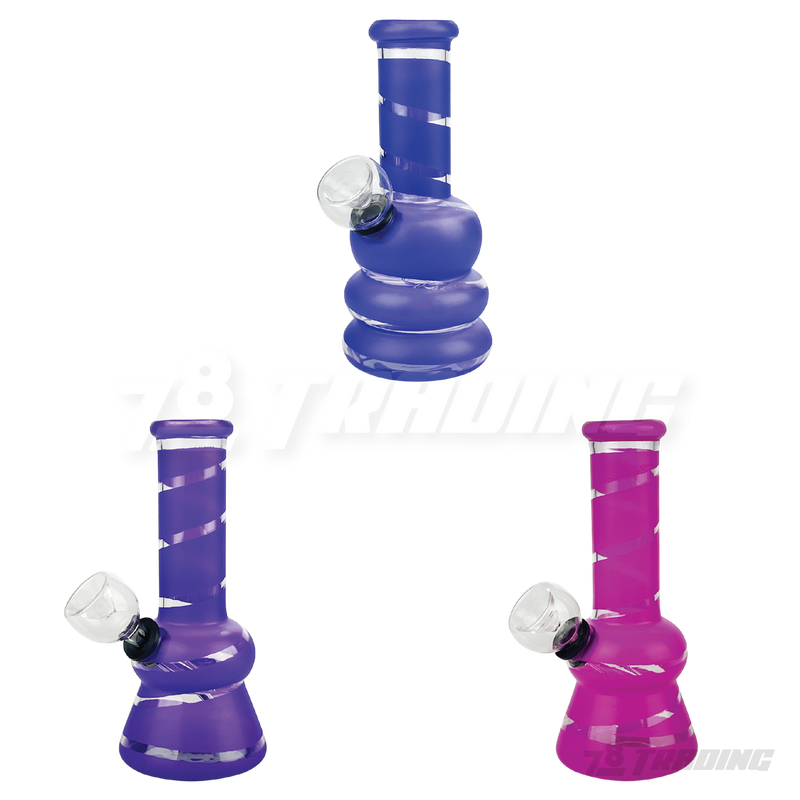 5" Mini Beaker Glass Bong - Color Stripe