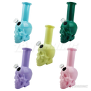Skull Shape 5.5" Colored Mini Soft Glass Bong - BLMIN05-3