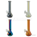 Metallic Chrome 10Inches Hexagon Base Glass Bong - H103804