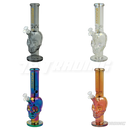 Metallic Chrome 14inches Skull Shape Base Water Pipe - SK144407