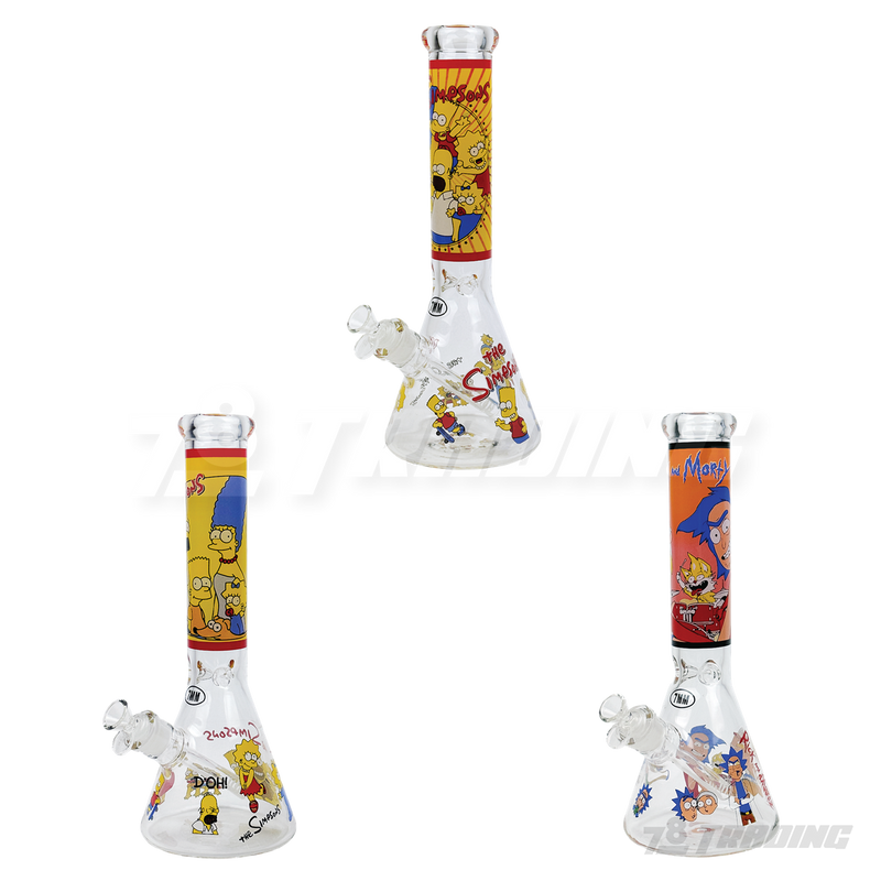 Cartoon Decal 14" 7mm Thick Glass Beaker - FGCT14001