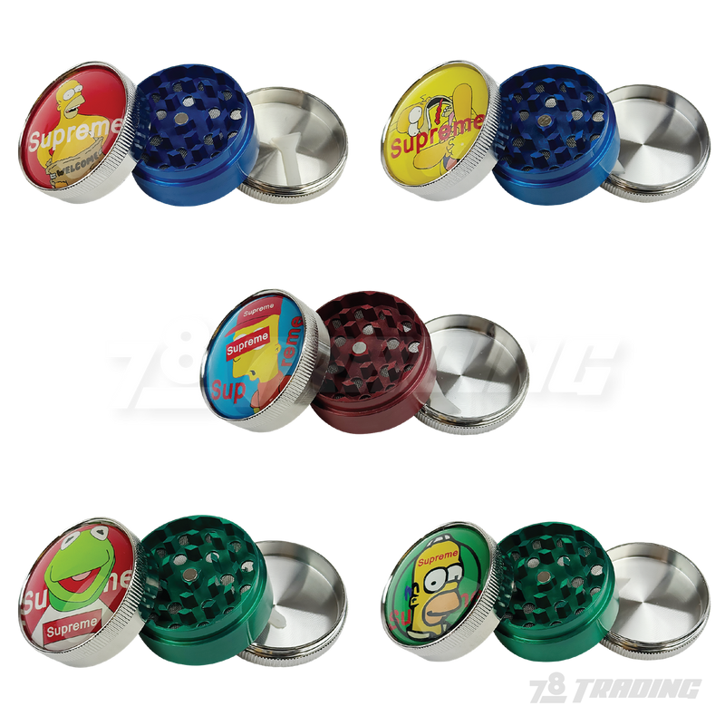Cartoon Design 48mm 3parts Metal Grinder