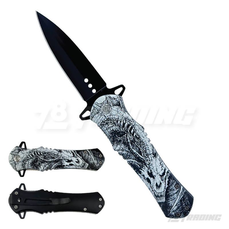 Design Handle Black Blade 8" Knife - KS1204