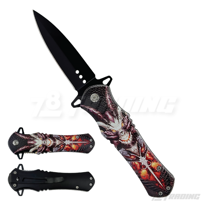 Design Handle Black Blade 8" Knife - KS1204