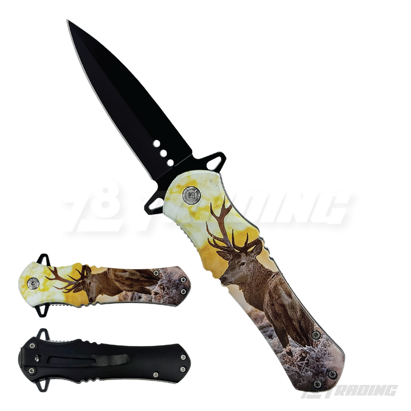 Design Handle Black Blade 8" Knife - KS1204
