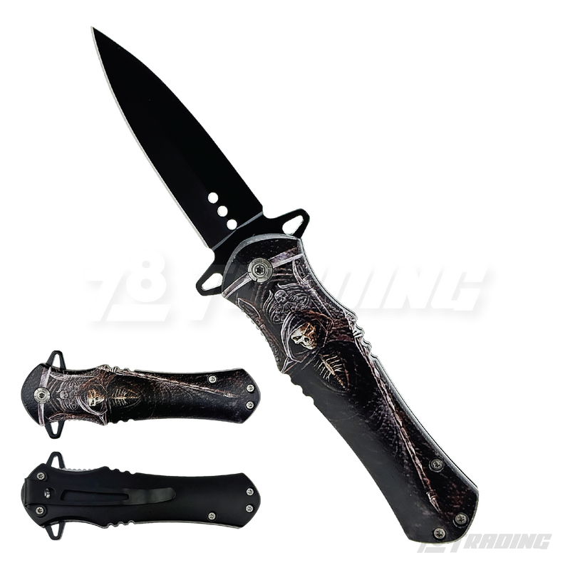 Design Handle Black Blade 8" Knife - KS1204