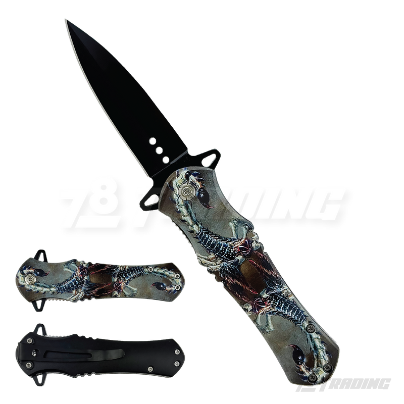Design Handle Black Blade 8" Knife - KS1204