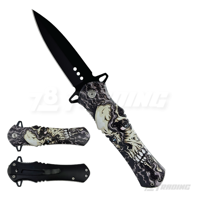 Design Handle Black Blade 8" Knife - KS1204
