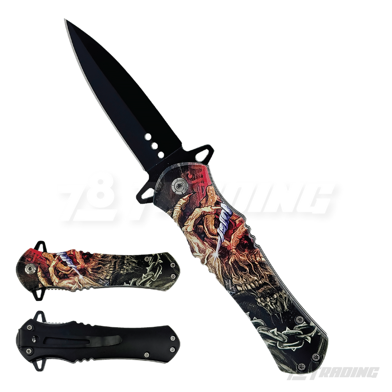 Design Handle Black Blade 8" Knife - KS1204