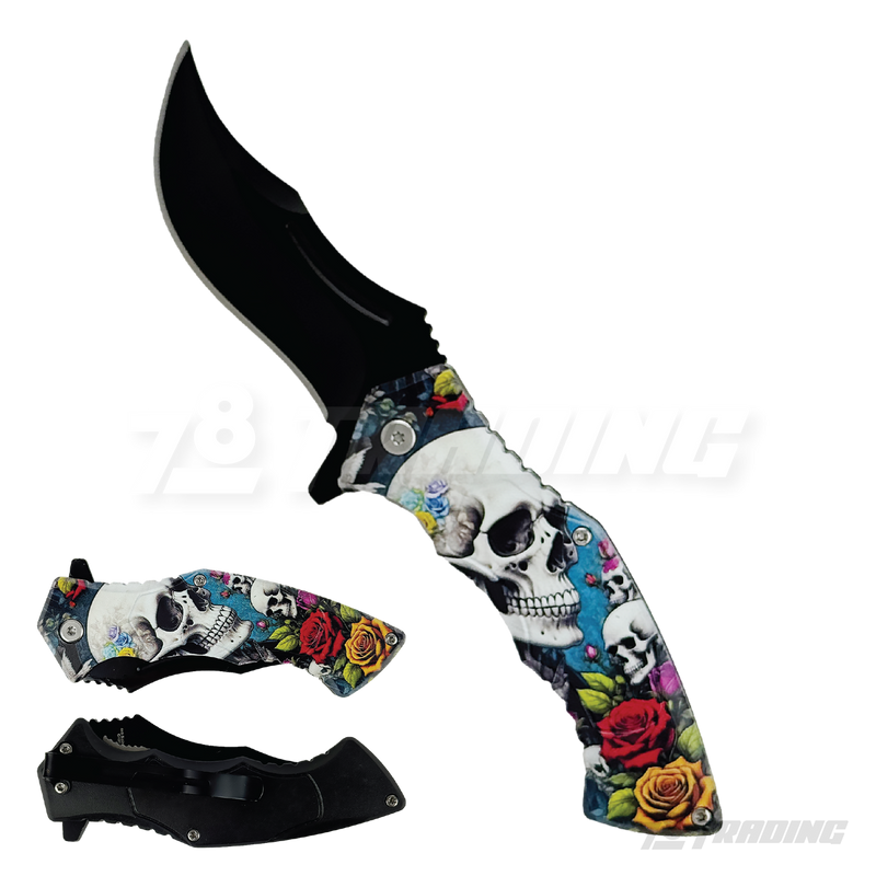 Skull Design Handle 8" Knife - KS1340