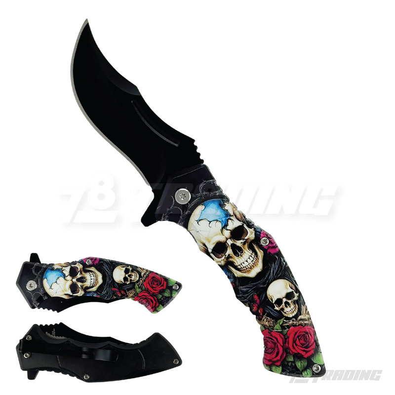 Skull Design Handle 8" Knife - KS1340