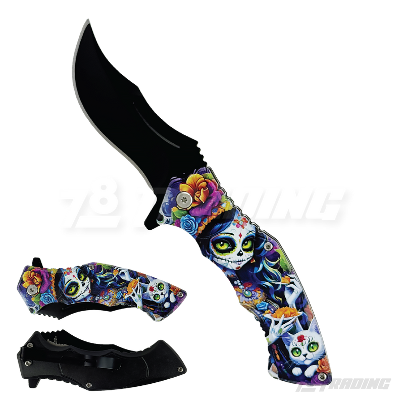 Skull Design Handle 8" Knife - KS1340