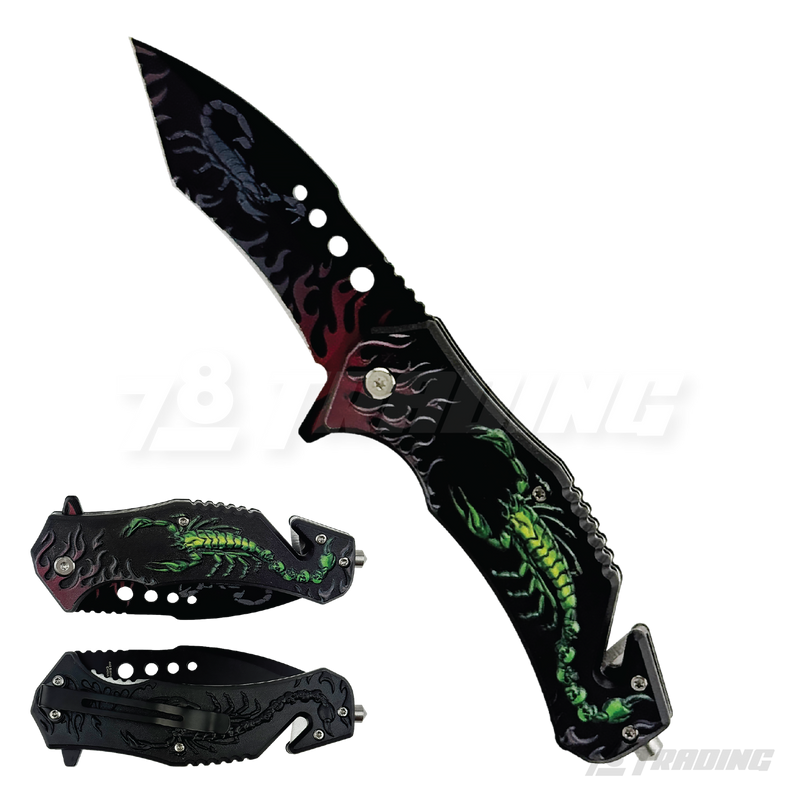 3D Scorpion Design 8.5' Knife W/ Glass Breaker - KS1814