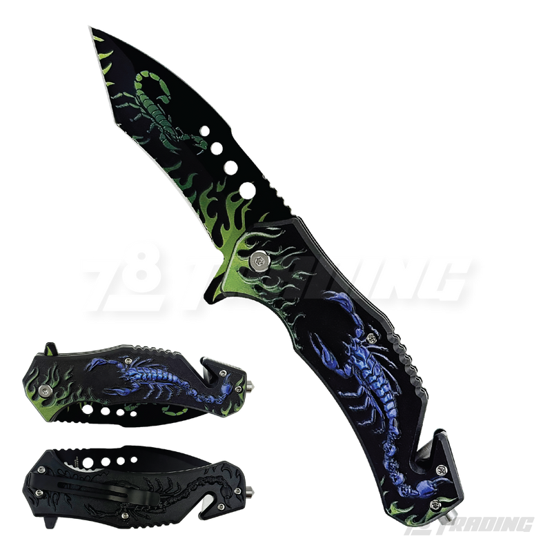 3D Scorpion Design 8.5' Knife W/ Glass Breaker - KS1814
