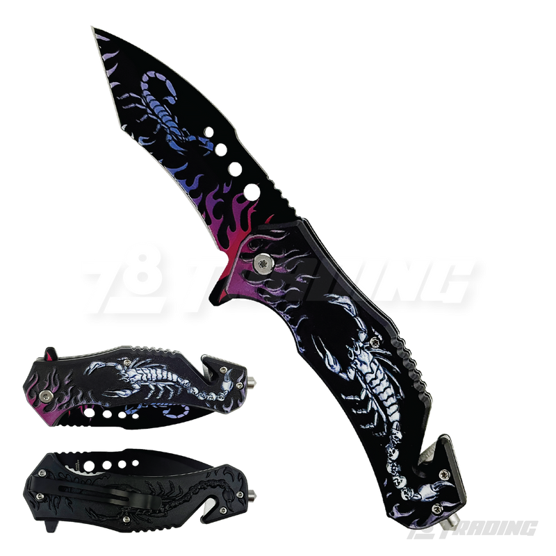 3D Scorpion Design 8.5' Knife W/ Glass Breaker - KS1814