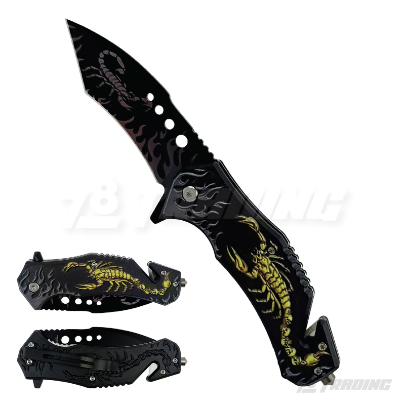 3D Scorpion Design 8.5' Knife W/ Glass Breaker - KS1814