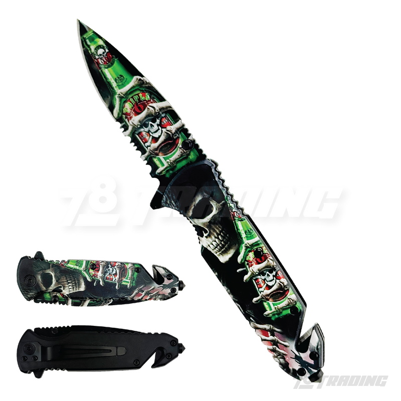 Skull Design Handle 8" Knife - KS1820