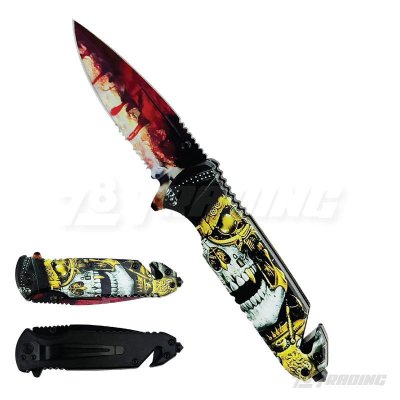Skull Design Handle 8" Knife - KS1820