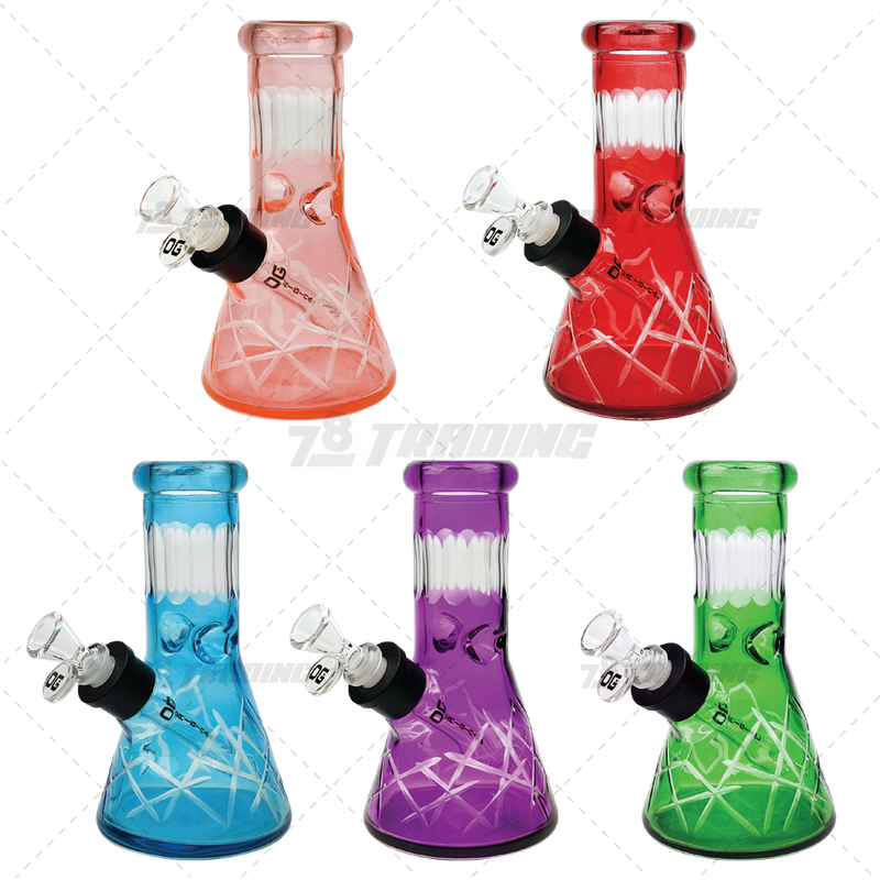 OG Original Glass Multi Color 8" Mini Beaker with Gift Box - OG626